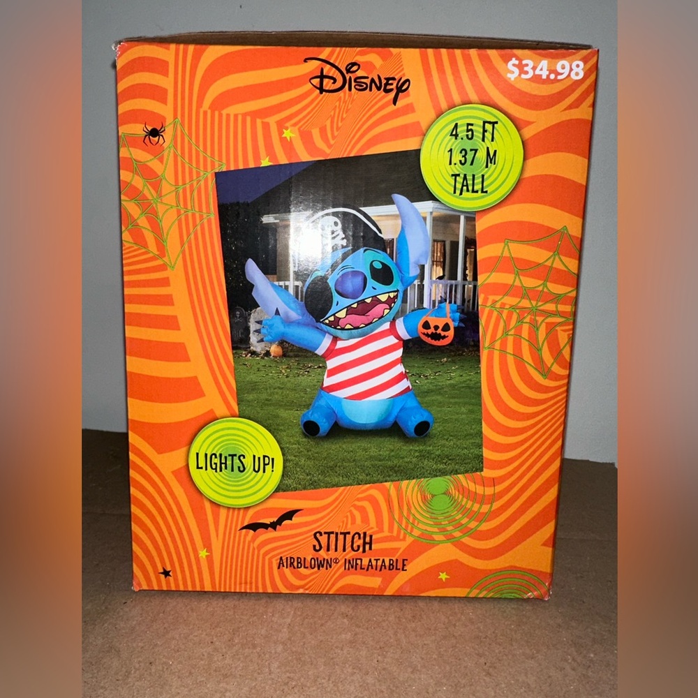 Gemmy Disney Lilo & Stitch Pirate Light Up Halloween Inflatable 4.5' Tall New